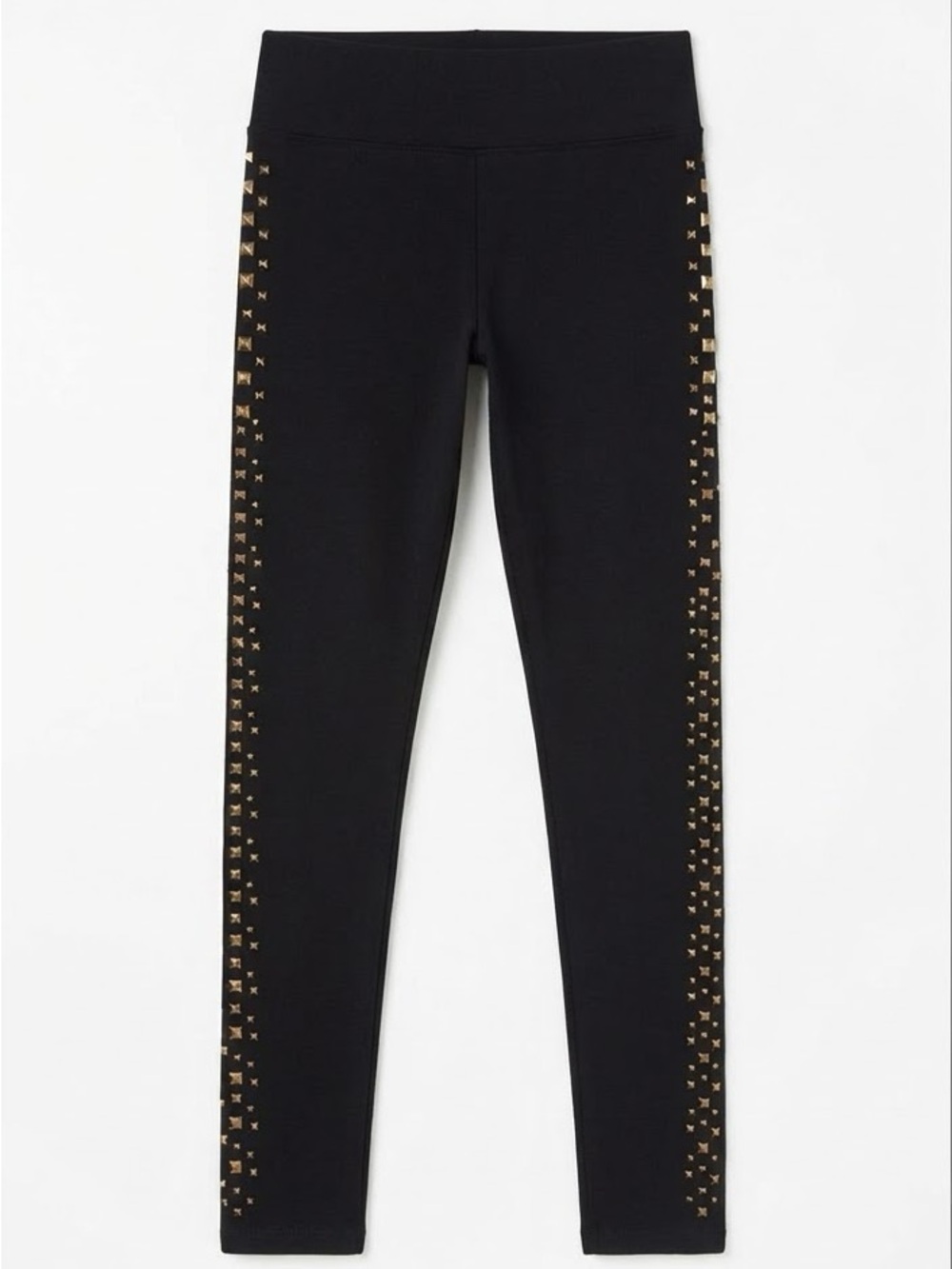 AEROPOSTALE Black Leggings with Gold Side Studs XS